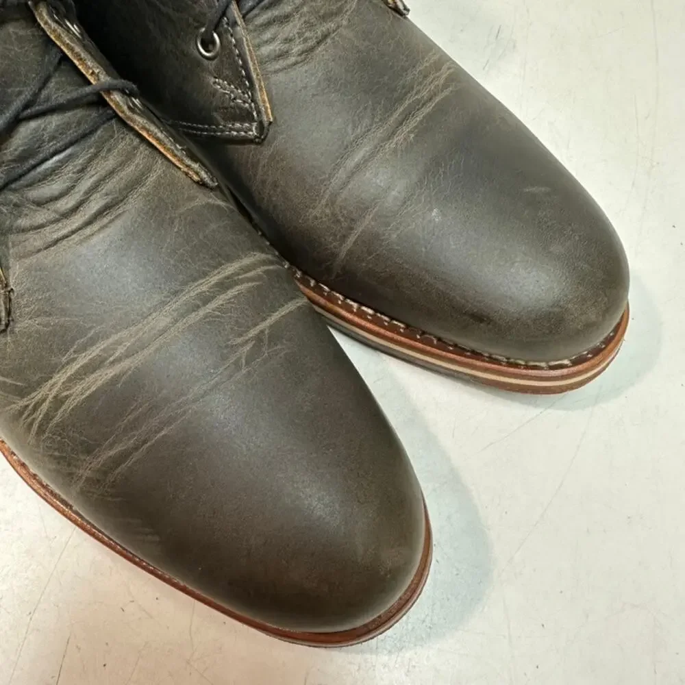 NEW HEELS Rancourt & Co. x Helm Hynes Chukka Boot Gray Olive Green Maine USA 7.5